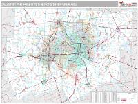 Dallas Fort Worth Arlington Metro Area Wall Map